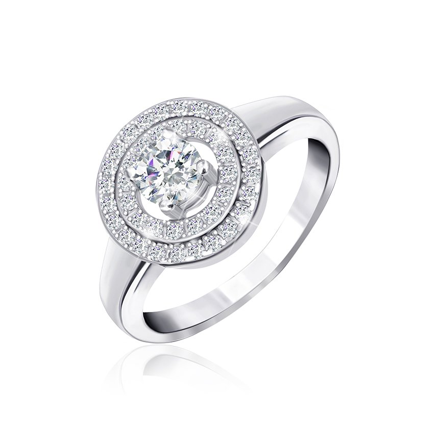 

Серебряное кольцо Silvex925 с фианитом 17.4 мм модели КК2Ф/432-З