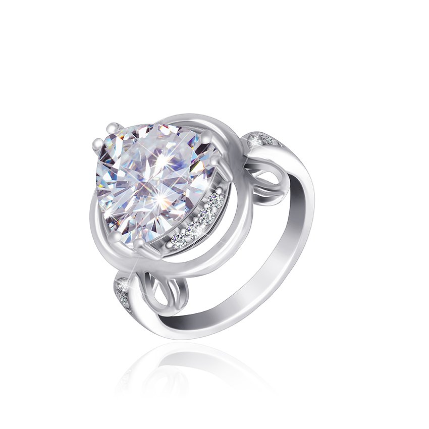 

Серебряное кольцо Silvex925 с фианитом 17.4 мм модели КК2Ф/381-З