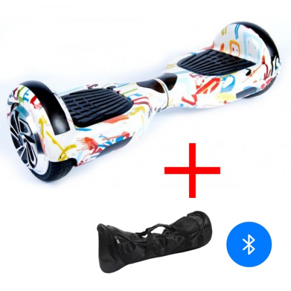 

Гироборд 2021 Smart Balance PRO 6,5" белый граффити с музыкой + сумка в подарок
