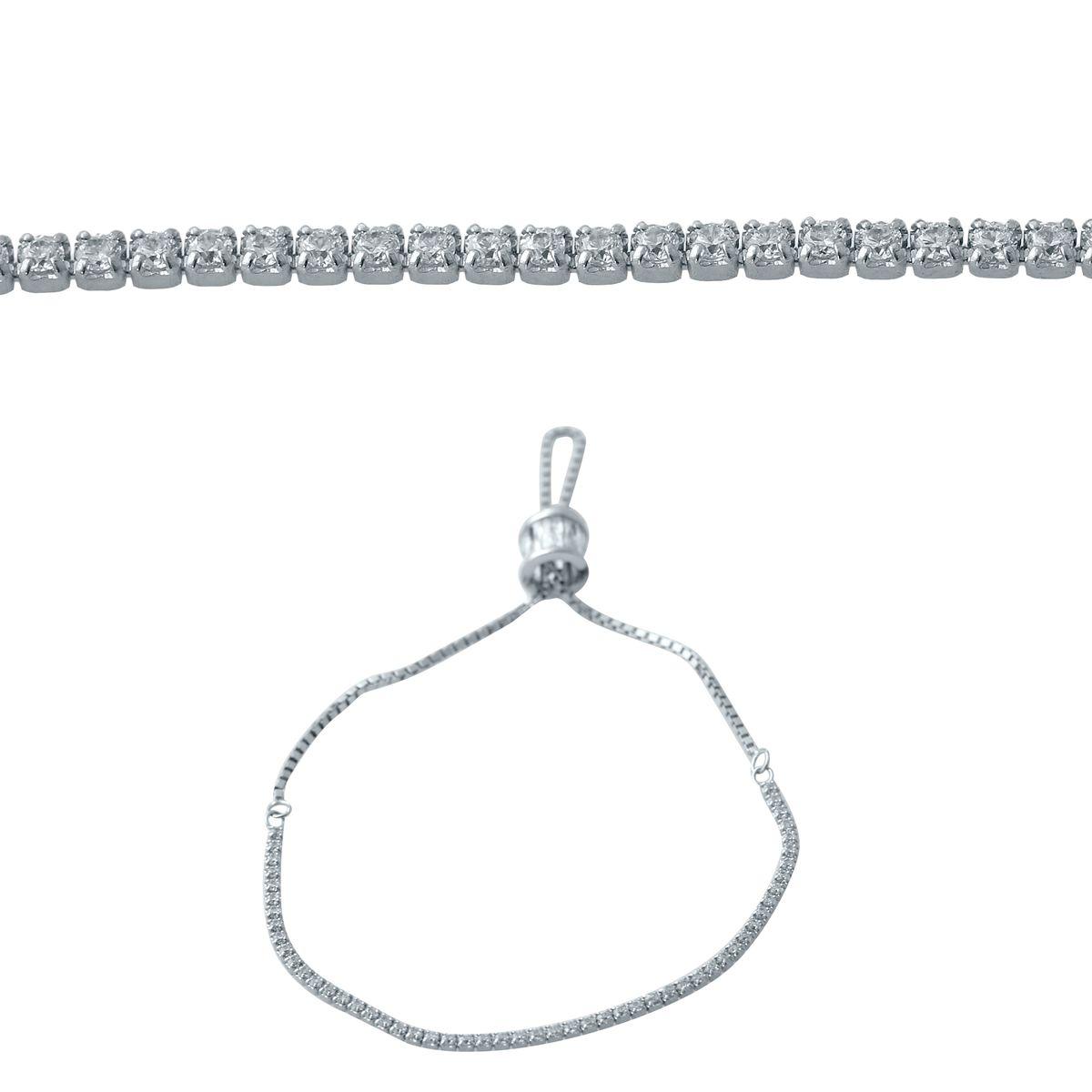 

Серебряный браслет SilverAlex с фианитами Регулируемый размер
