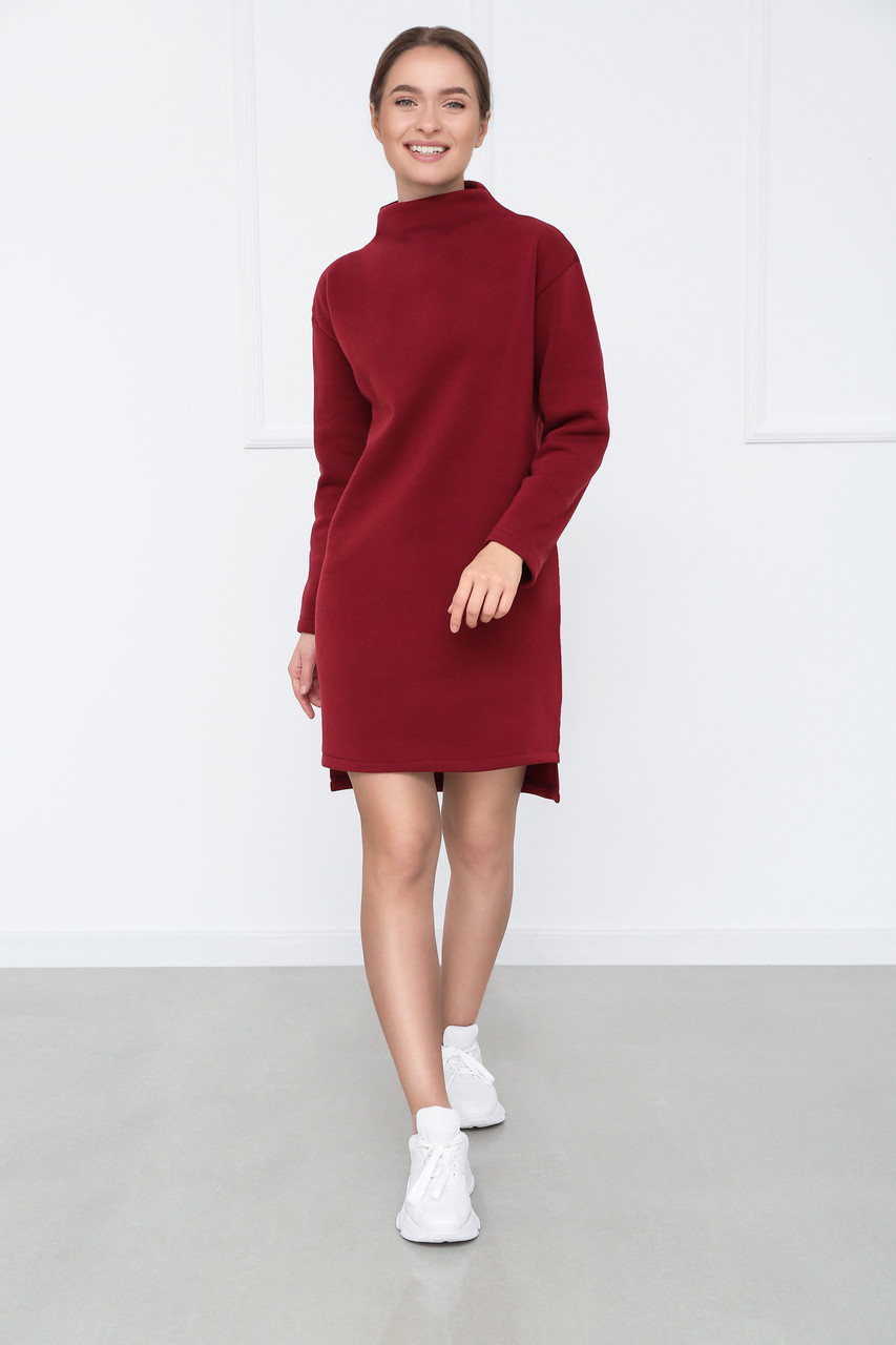 

Женское зимнее платье Fashion Girl "Esse" - бордовый, Женское зимнее платье Fashion Girl "Esse" 42-44 бордовый