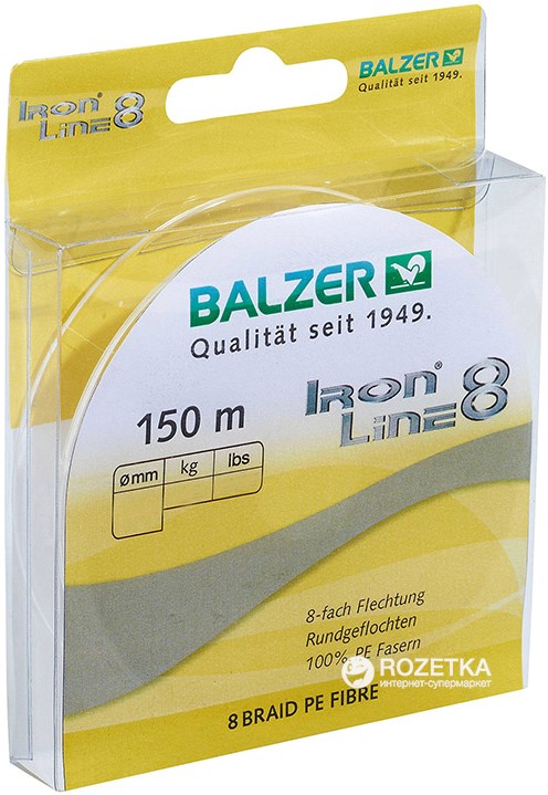 

Шнур Balzer Iron Line 8x 150 м 0.27 мм 27.5 кг Желтый (12661 027)