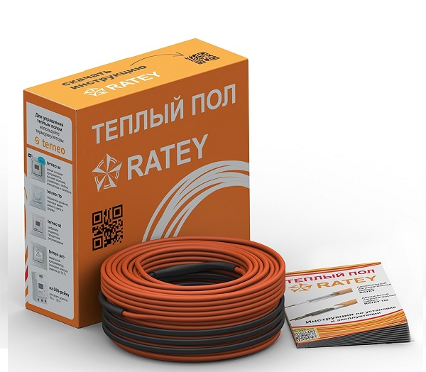 

Теплый пол одножильный нагревательный кабель Ratey 1500 Вт, 84 м