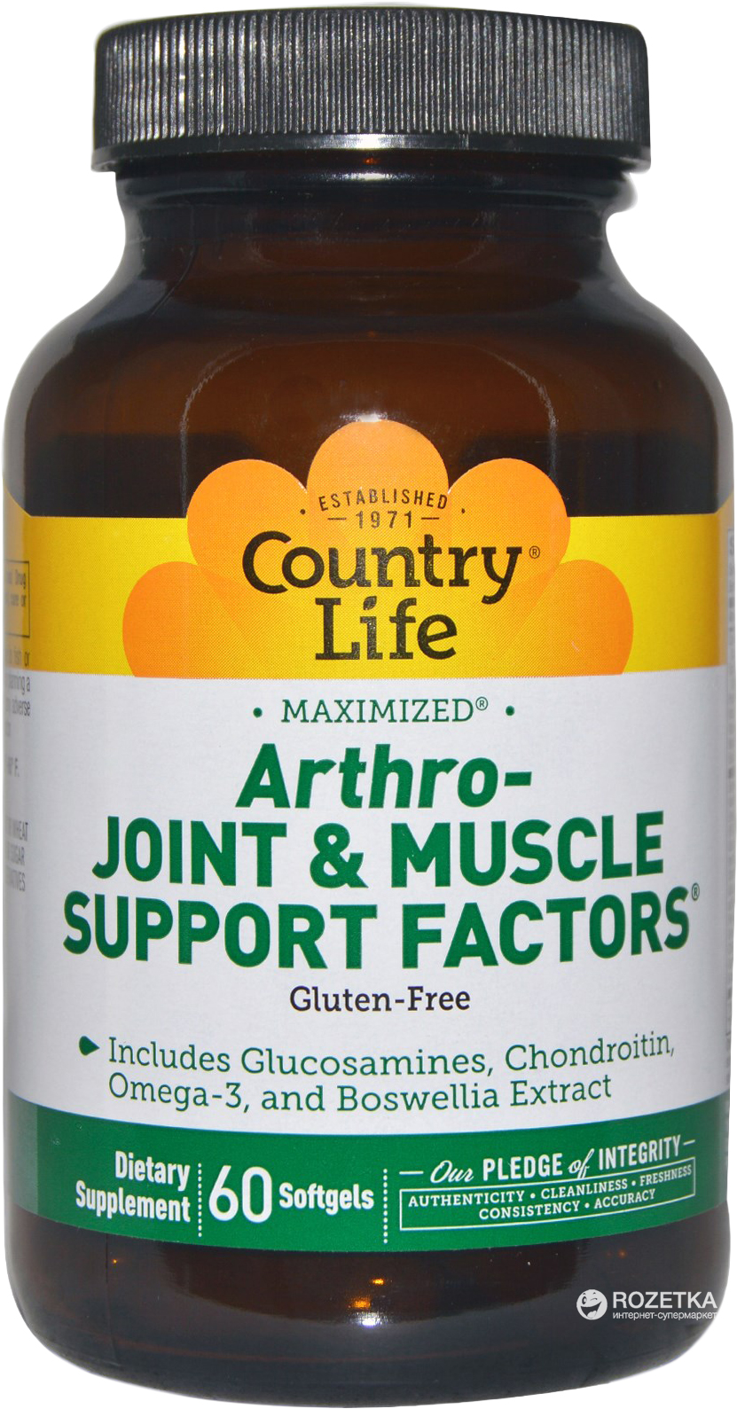 

Глюкозамин Country Life Arthro-Joint and Muscle Support Factors 60 капсул (015794049838)