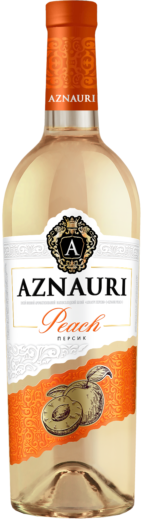 Напій винний Aznauri Peach білий напівсолодкий 0.75 л 8.5-10% (4820189294559)