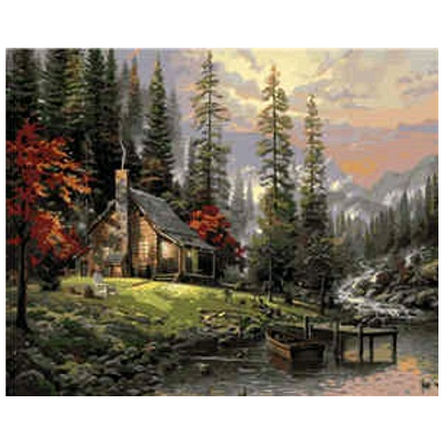 

Набір для розпису за номерами Strateg VA-2127 Хатина у лісі 40х50 см (VA-2127-mt)