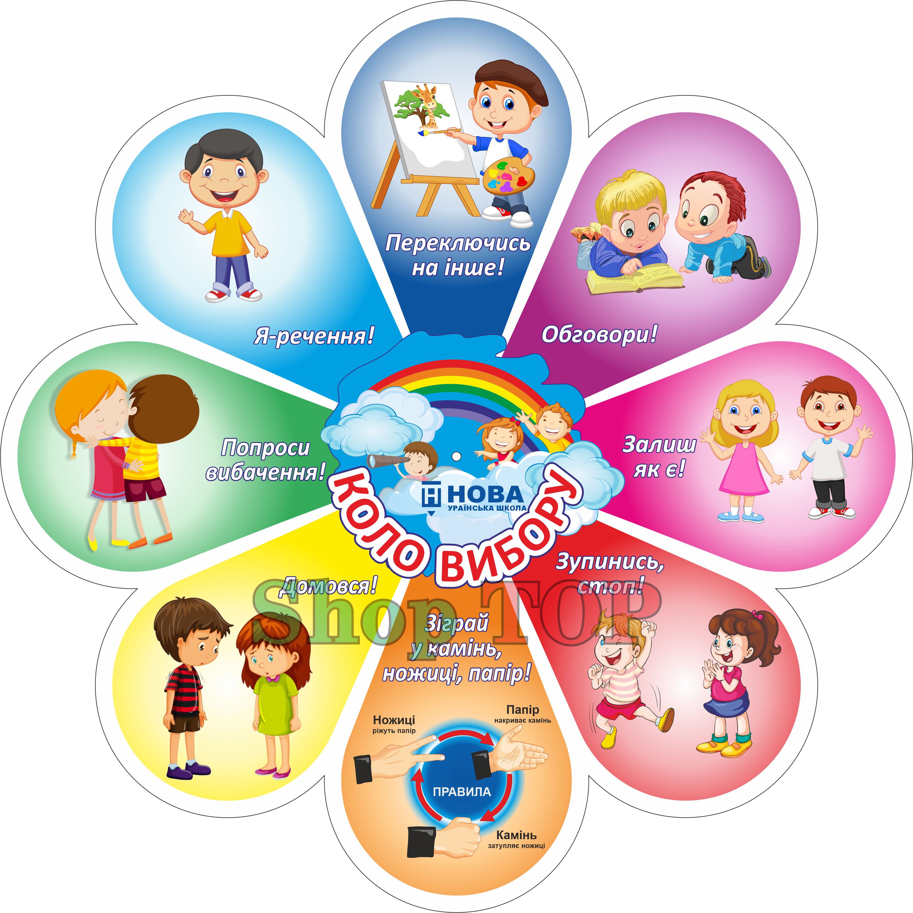 

Стенд пластиковый, НУШ, "Коло Вибору", 550х550мм. Код 00-1011