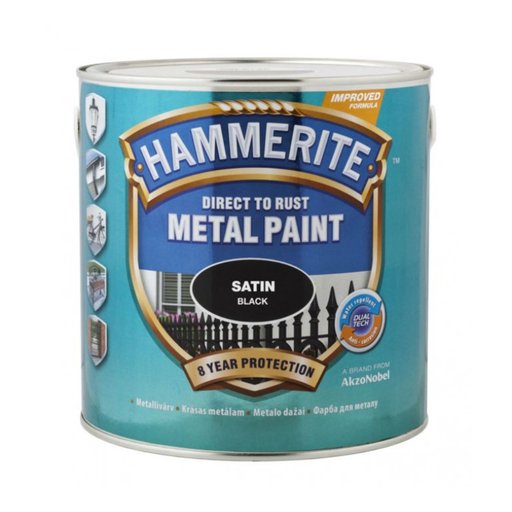 

Эмаль для металла Hammerite полуматовая 2,5 л Черная (11850902)