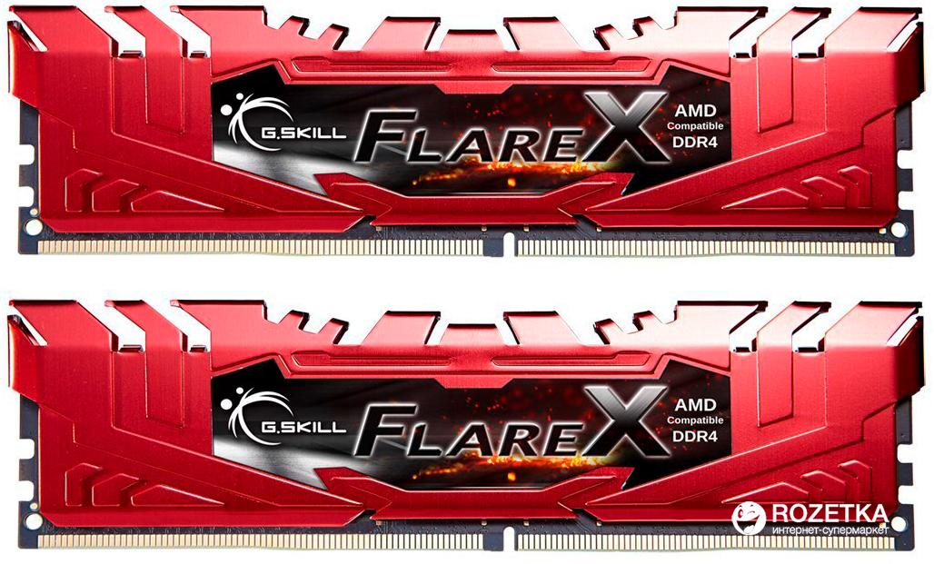 

Оперативная память G.Skill DDR4-2400 16384MB PC4-19200 (Kit of 2x8192) Flare X Red (F4-2400C15D-16GFXR)