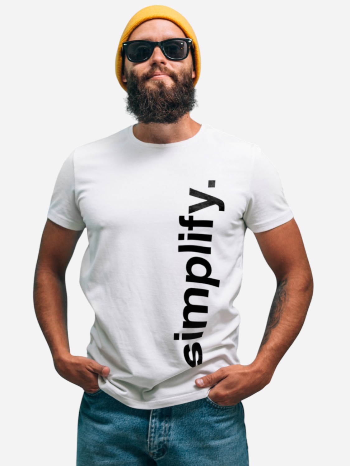 Акція на Футболка бавовняна довга чоловіча Ctrl Simplify CNTRLW10008 S Біла з принтом від Rozetka