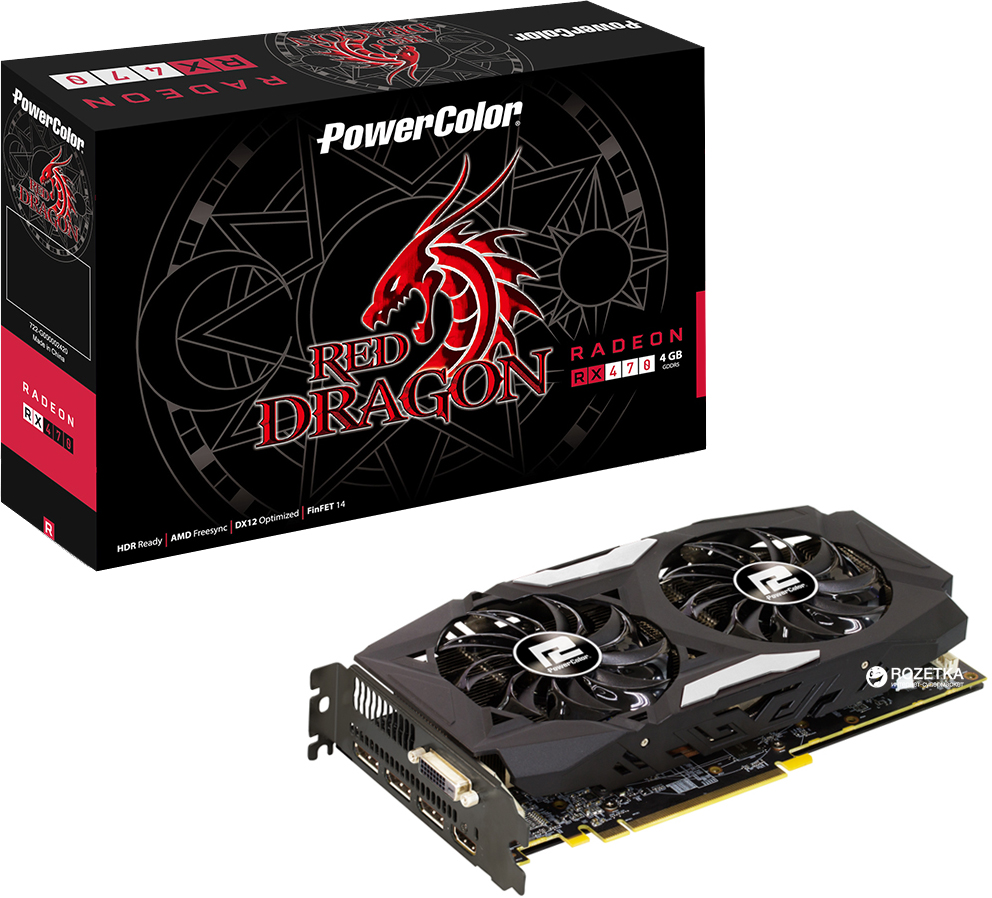 Видеокарта Powercolor PCI-Ex Radeon RX 470 Red Dragon 4GB GDDR5