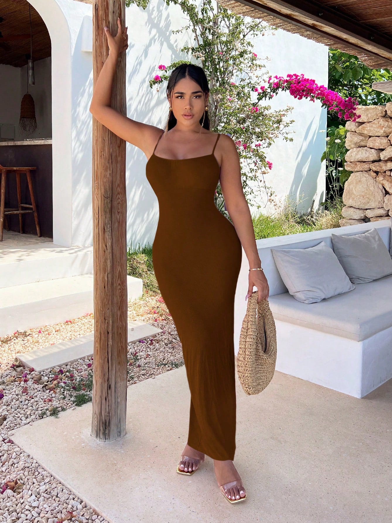 Сукня довга літня жіноча SHEIN GD-00149694 XS Коричнева від Rozetka на платформі USKIDKA Акція на Сукня довга літня жіноча SHEIN GD-00149694 XS Коричнева від Rozetka