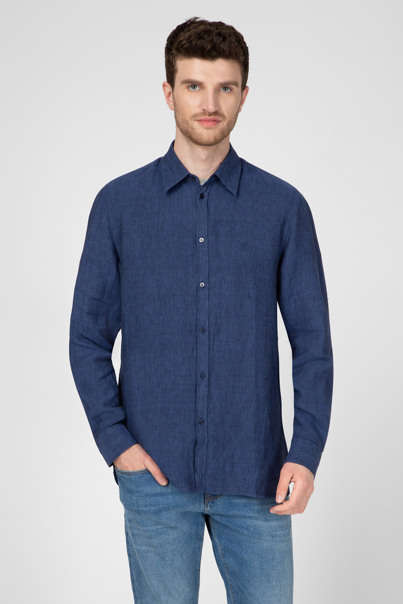 

Мужская темно-синяя льняная рубашка FANTASY CLOSE FIT Trussardi Jeans 41 52C00139-1T002248