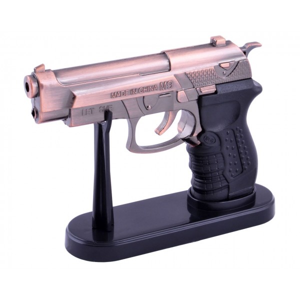 

Зажигалка сувенирная на подставке пистолет M9 (Острое пламя, Лазер) №4521