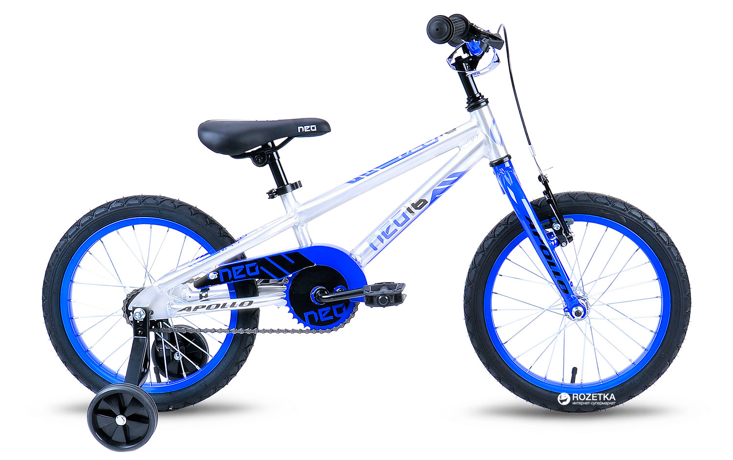 

Велосипед Apollo 16" Neo boys Brushed Alloy Blue / Black (SKD-31-59)