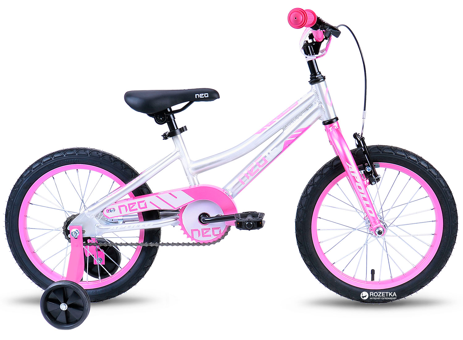

Велосипед Apollo 16" Apollo Neo girls Brushed Alloy Pink / White (SKD-11-71)