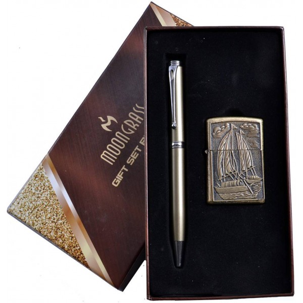 

Подарочный набор Moongrass 2в1 Зажигалка, Ручка AL-307