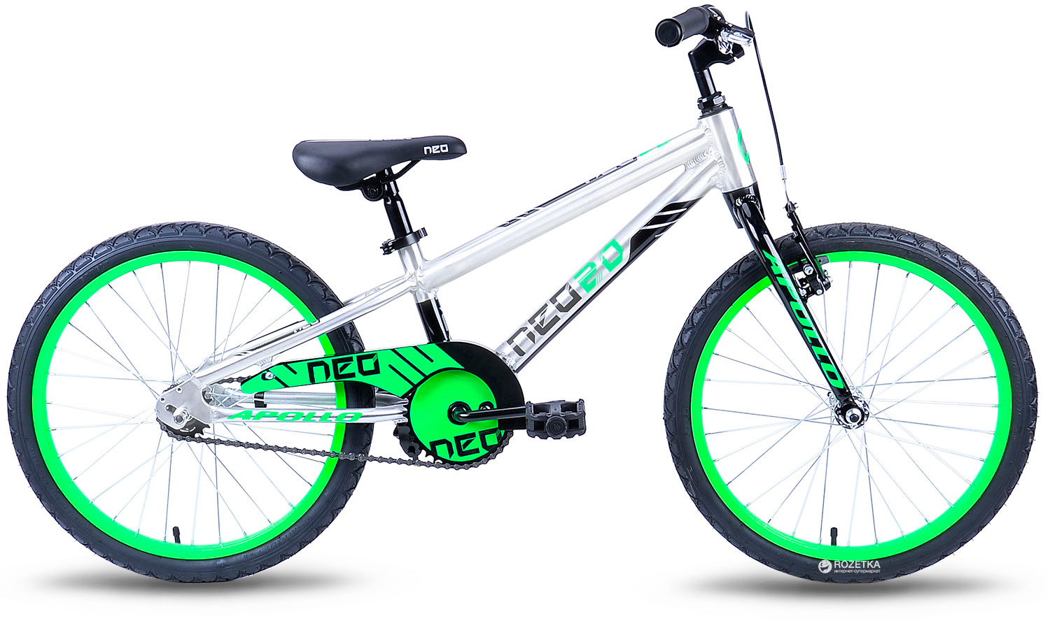 

Велосипед Apollo 20" Neo boys Brushed Alloy Black / Neon Green (SKD-98-41)