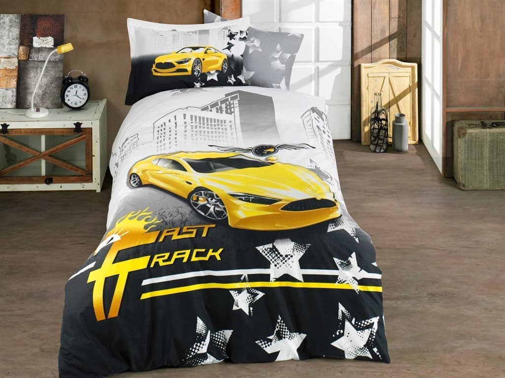 

КПБ HOBBY Poplin Fast Track желтый 160*220/1*50*70