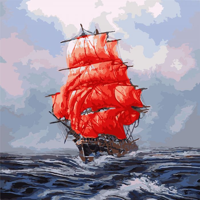 

Картина по номерам Идейка "Алые паруса" 40*40 KHO2709