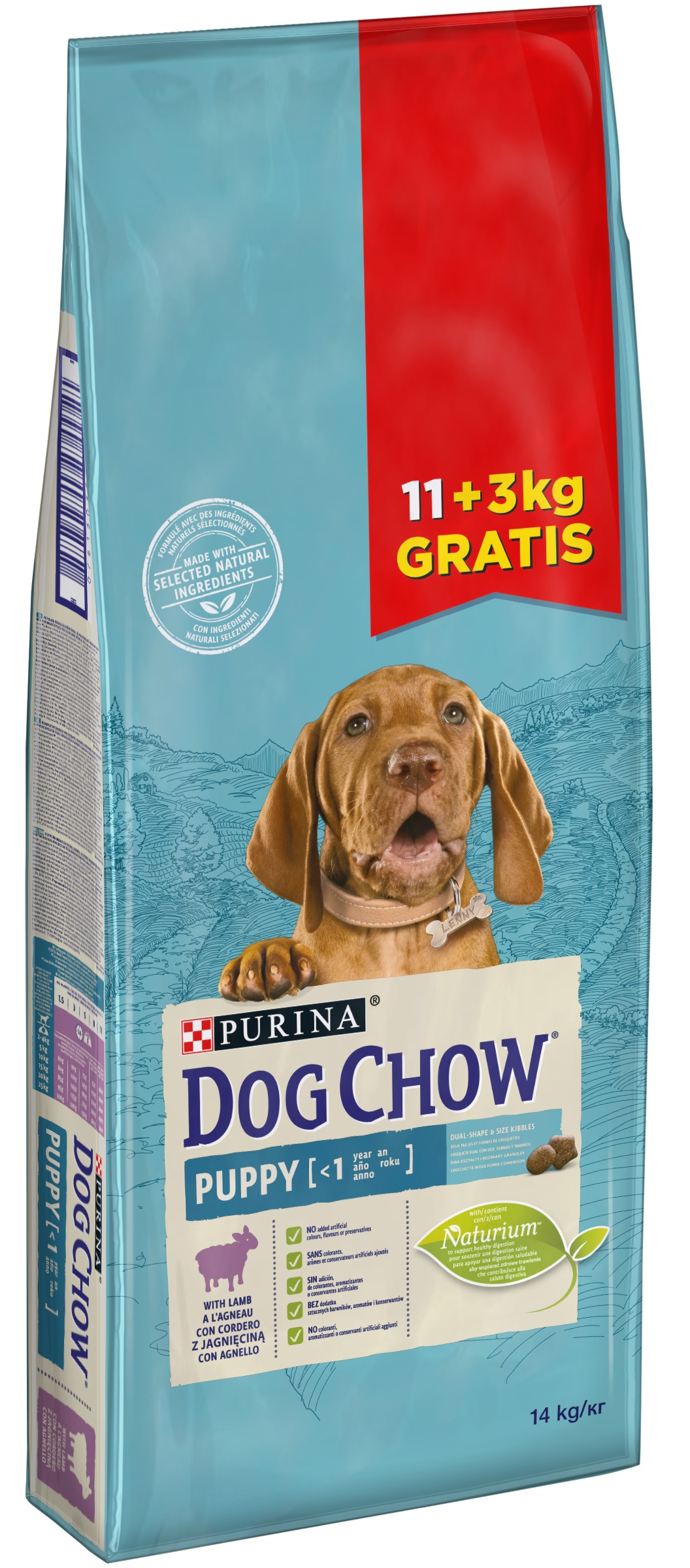 

Сухой корм для щенков Purina Dog Chow Puppy со вкусом ягненка 11+3 кг