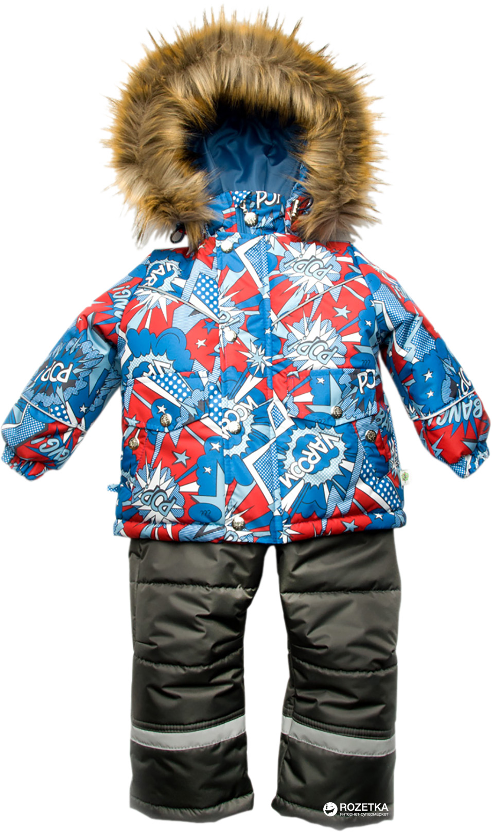 

Зимний комплект (куртка + полукомбинезон) Модный карапуз 03-00740 104 см Синий принт