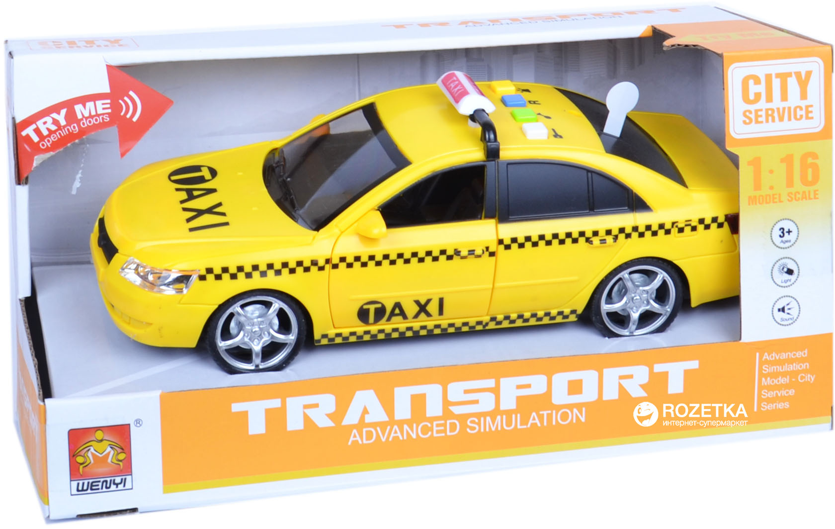 

Машинка фрикционная Wenyi WY560C Такси Свет и звук (WY560C)