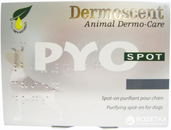 

Мультифункциональное средство при инфекционных заболевания кожи Dermoscent PYOspot 4х0.6 мл для собак 0-10 кг