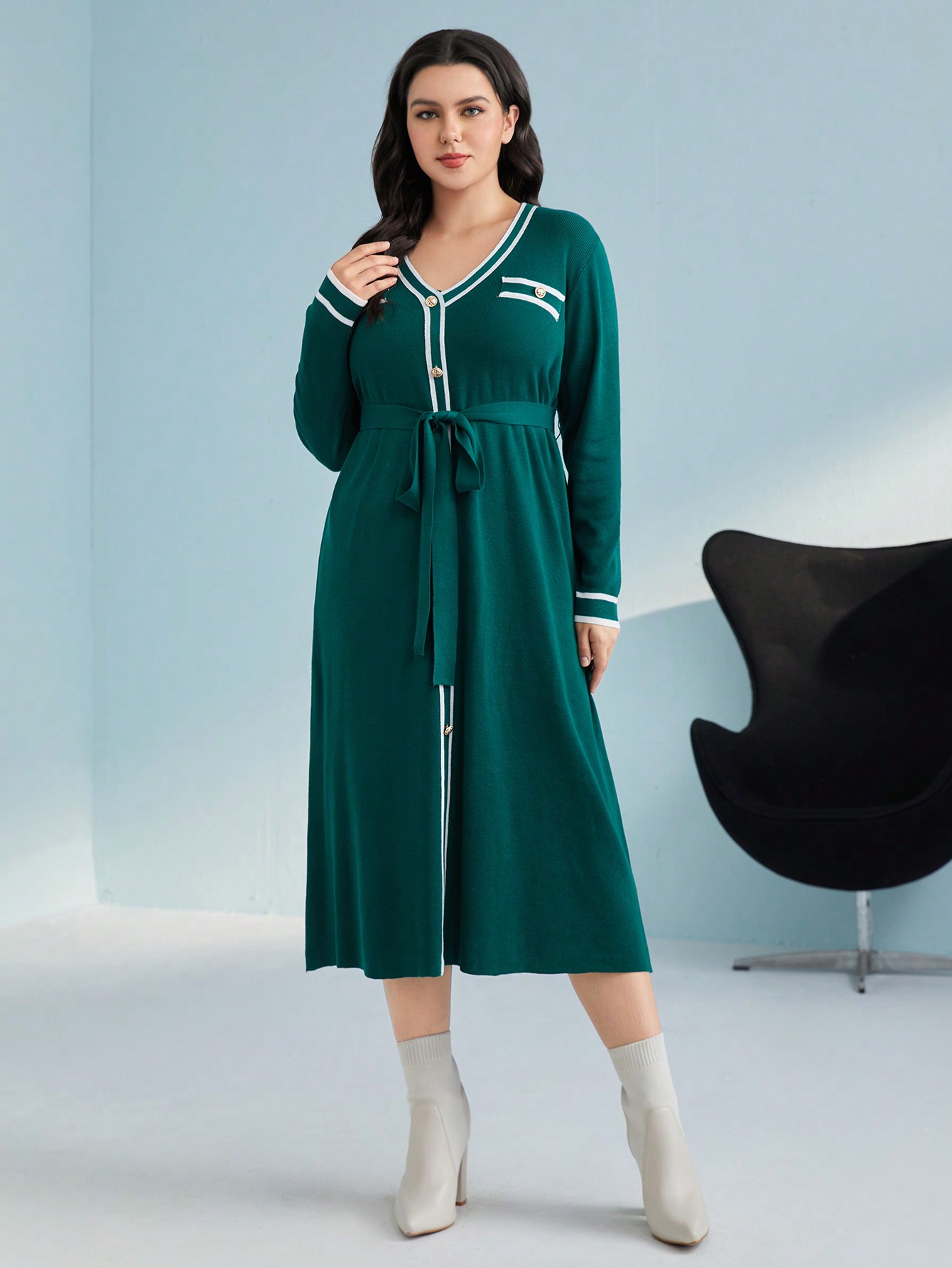 Плаття в'язане міді зимове тепле жіноче SHEIN GD-00120810 2XL Смарагдове від Rozetka на платформі USKIDKA Акція на Плаття в'язане міді зимове тепле жіноче SHEIN GD-00120810 2XL Смарагдове від Rozetka