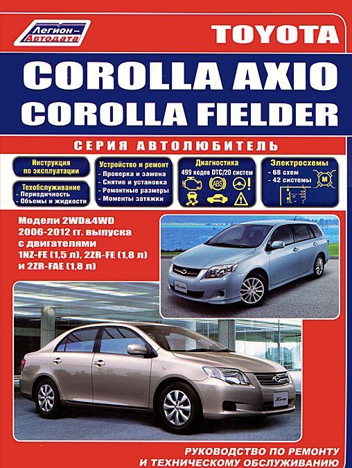 

Toyota Corolla Axio и Toyota Corolla Fielder 2006-2012 г.в. Руководство по ремонту. эксплуатации и техническому обслуживанию