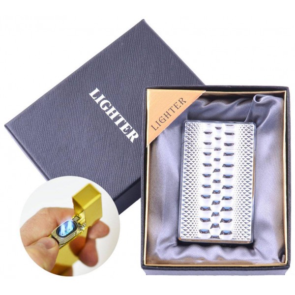 

Зажигалка в подарочной коробке (Двойное острое пламя) №4648 Silver