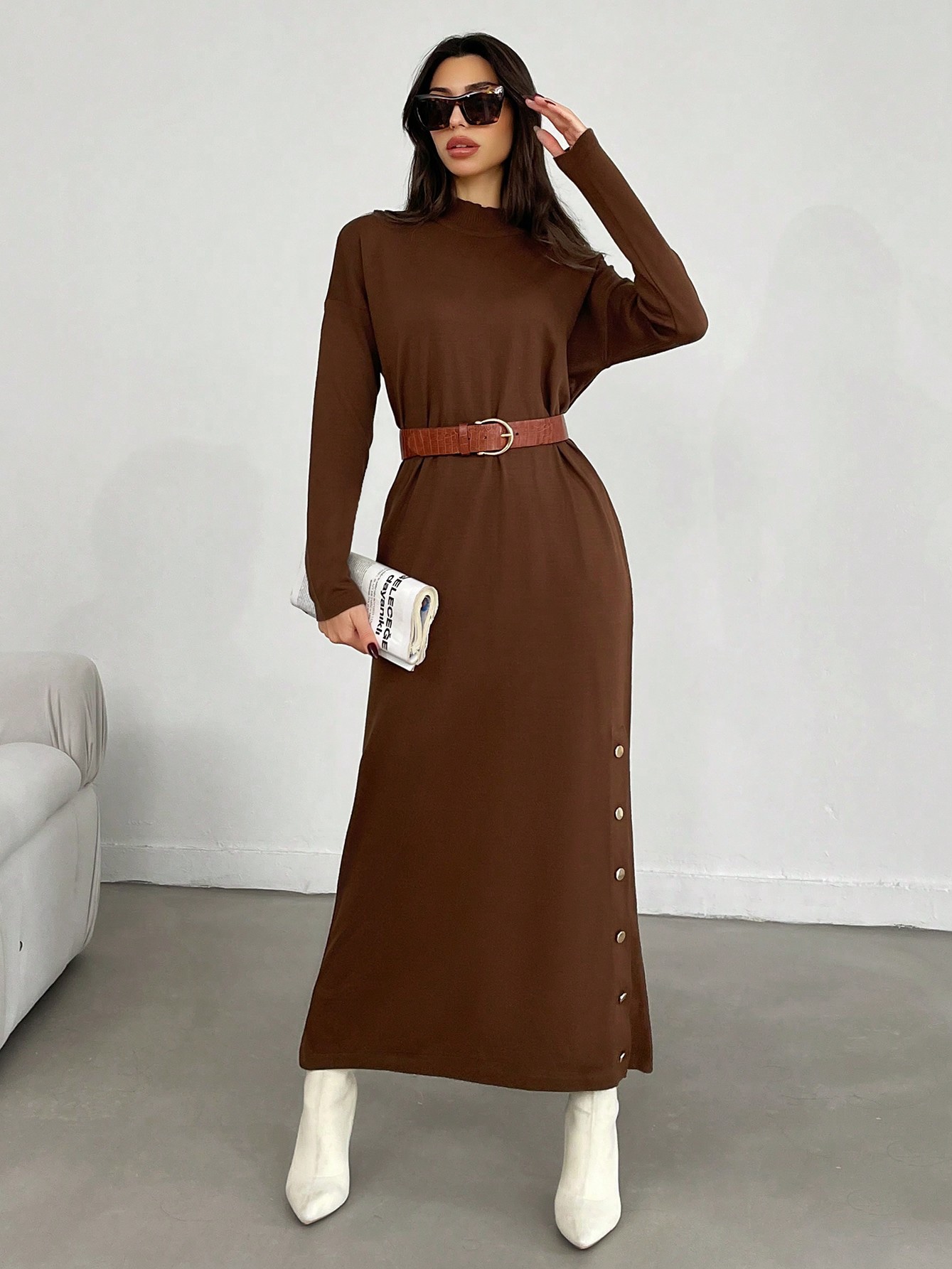 Сукня жіноча SHEIN GD-00148422 One Size Темно-коричнева від Rozetka на платформі USKIDKA Акція на Сукня жіноча SHEIN GD-00148422 One Size Темно-коричнева від Rozetka