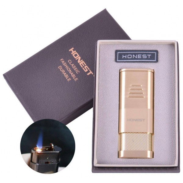 

Зажигалка подарочная Honest (Турбо пламя) №4454 Gold