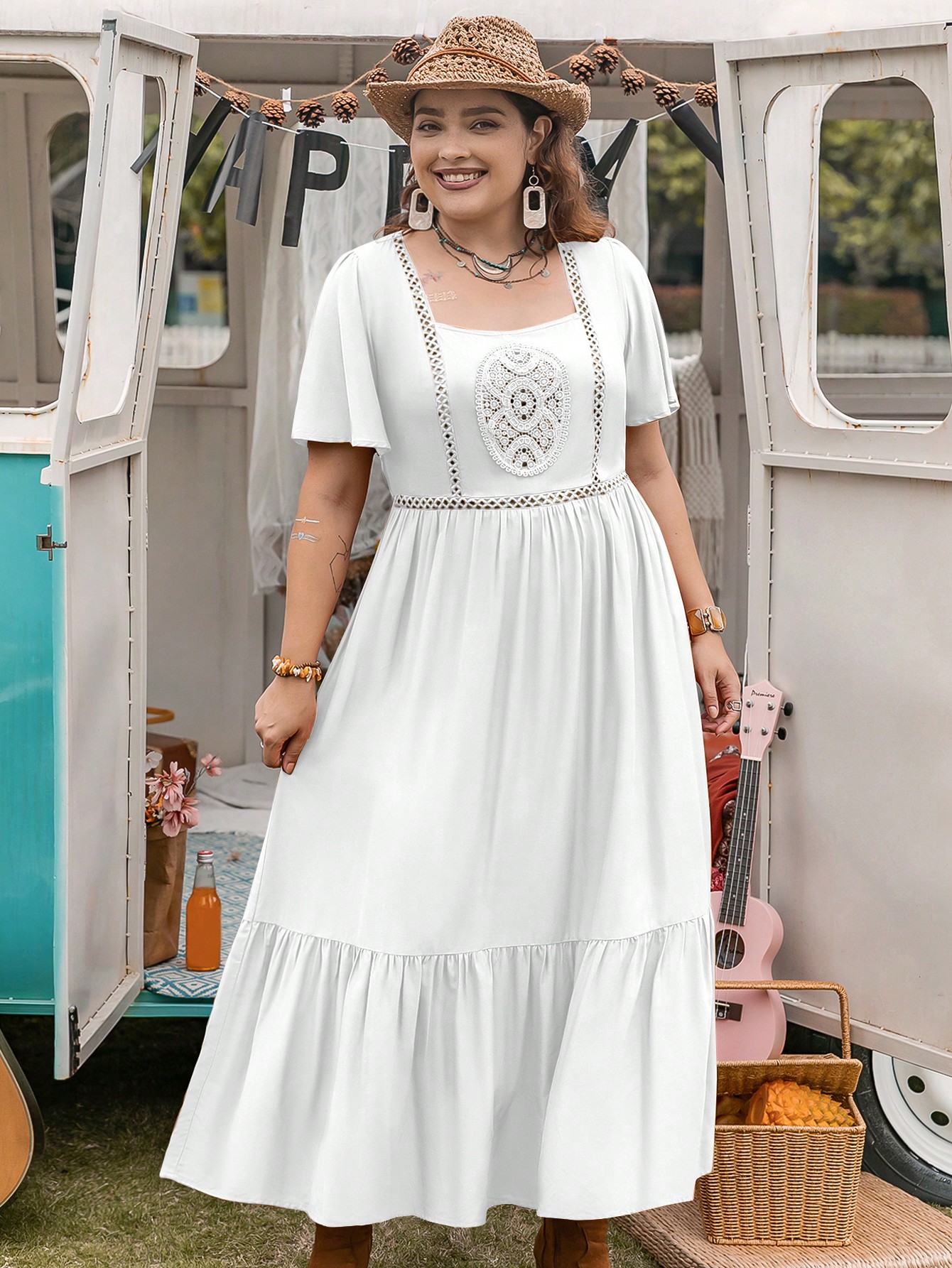 Сукня довга літня жіноча SHEIN GD-00168829 3XL Біла від Rozetka на платформі USKIDKA Акція на Сукня довга літня жіноча SHEIN GD-00168829 3XL Біла від Rozetka