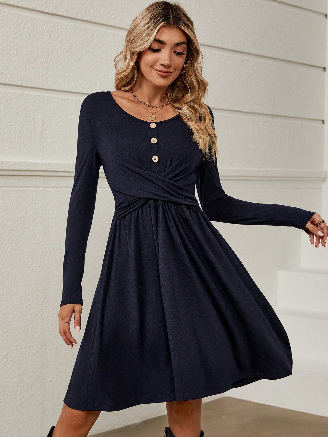 Сукня жіноча SHEIN GD-00163254 S Темно-синя від Rozetka на платформі USKIDKA Акція на Сукня жіноча SHEIN GD-00163254 S Темно-синя від Rozetka