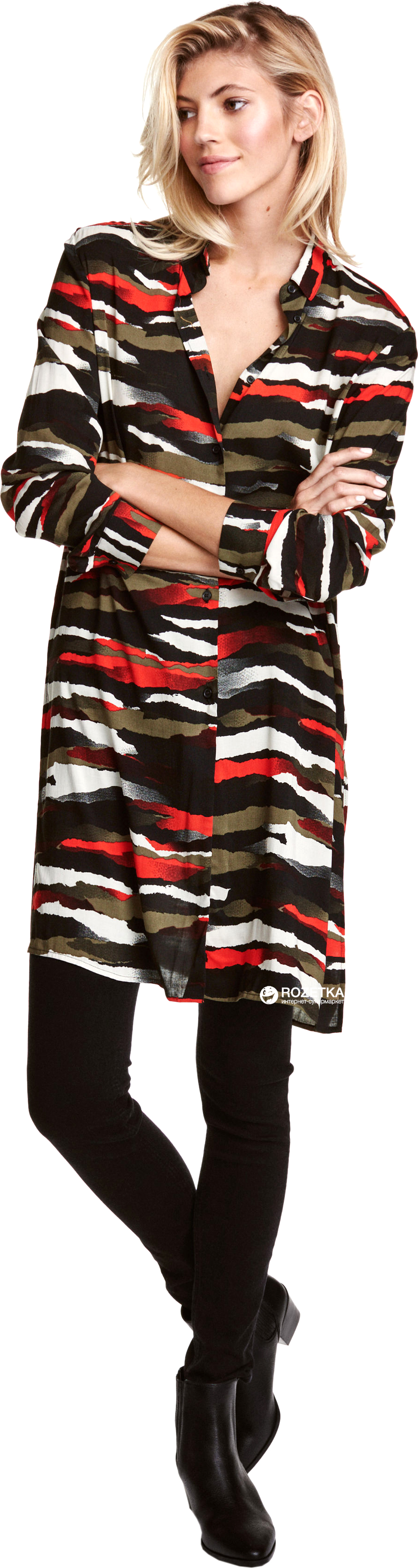 

Платье H&M XAZ044243FEWM 34 Черно-бело-красное в узоры