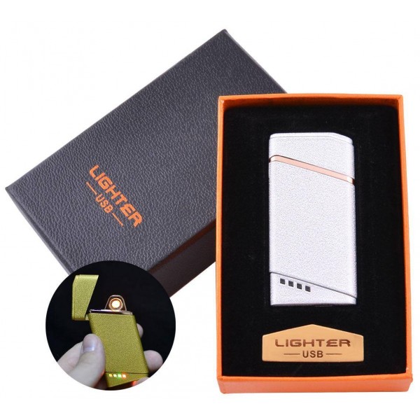 

USB зажигалка в подарочной упаковке Lighter (Спираль накаливания) №HL-18 White