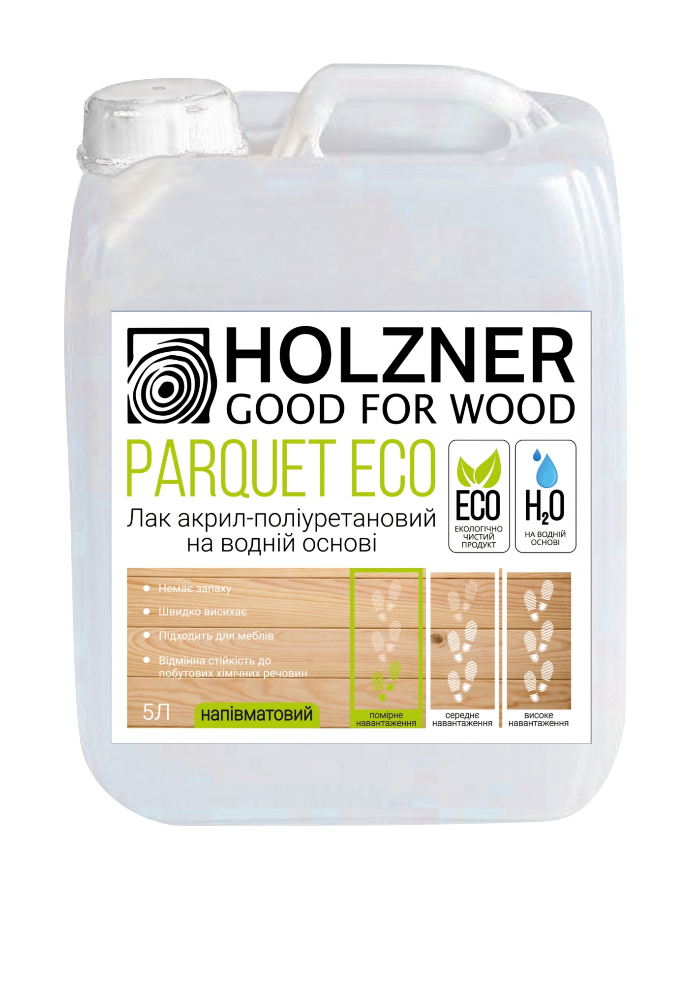 

Лак для паркету SOFI Holzner Parquet ECO напівматовий 5 л
