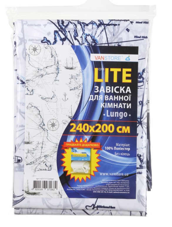 

Занавеска для ванной VANSTORE Lungo 63111 240х200