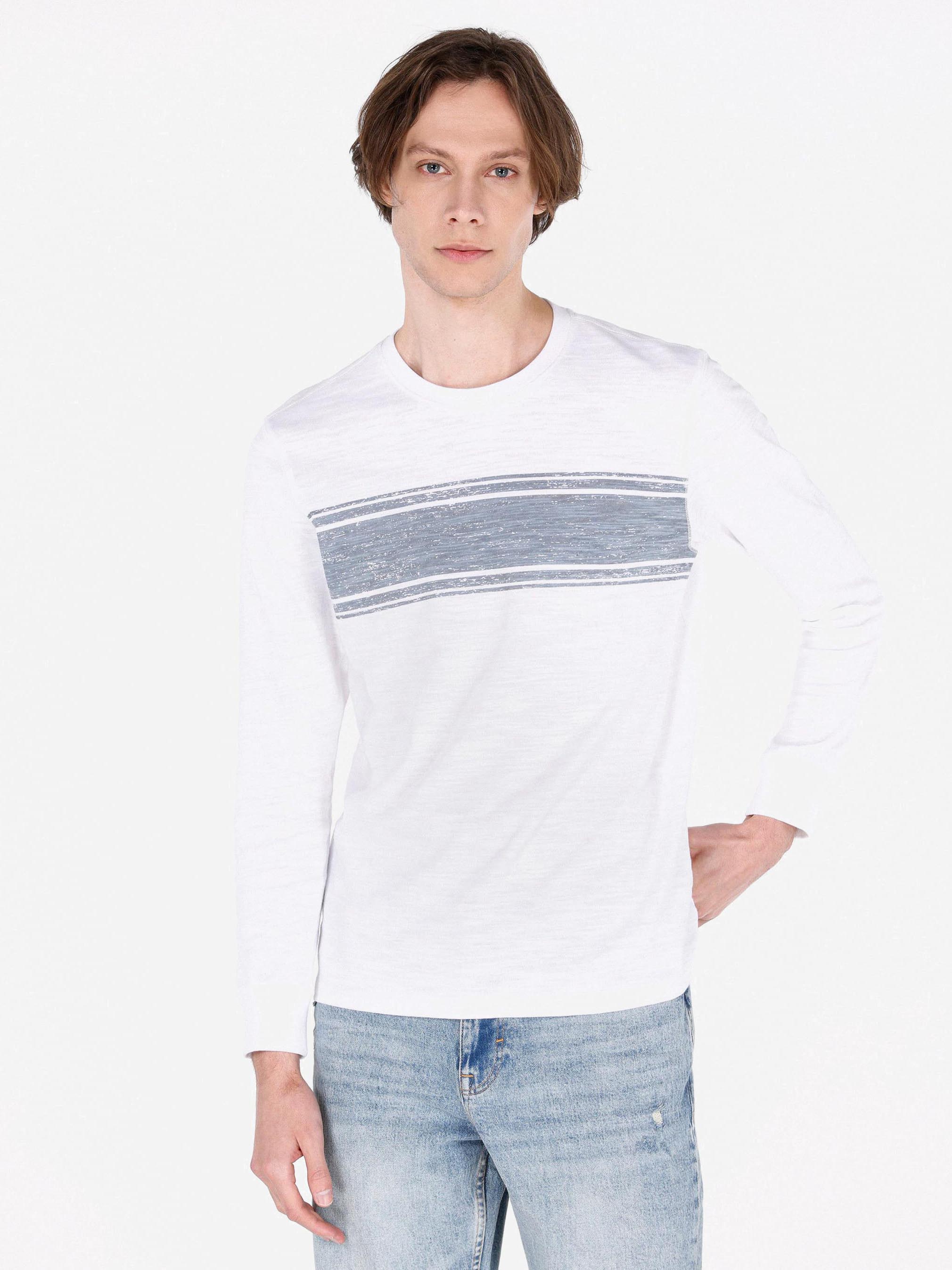Акція на Лонгслів чоловічий Colin's CL1072327WHT XL White від Rozetka