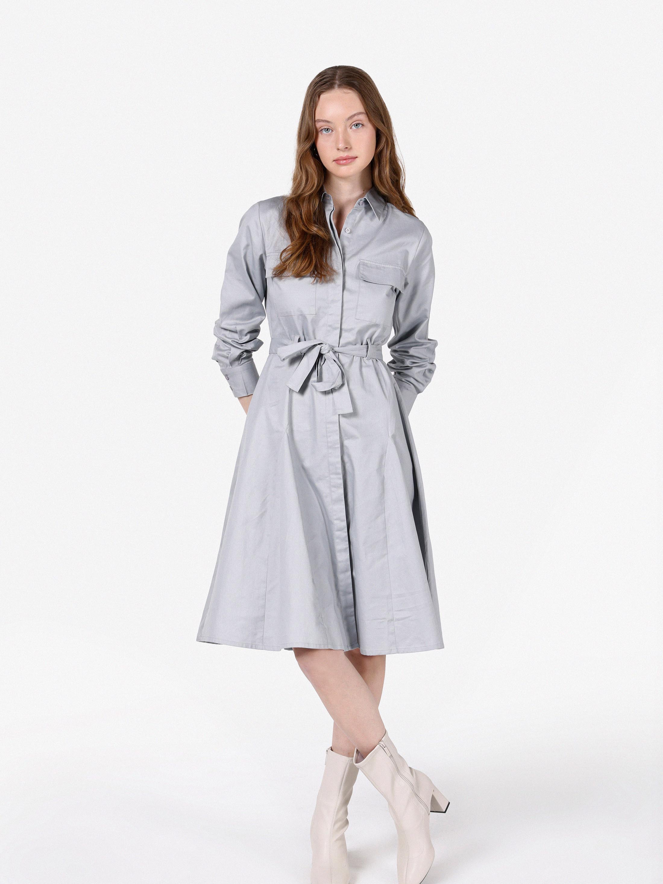 Сукня-сорочка міді осіння жіноча Colin's CL1071864GRA L Gray від Rozetka на платформі USKIDKA Акція на Сукня-сорочка міді осіння жіноча Colin's CL1071864GRA L Gray від Rozetka