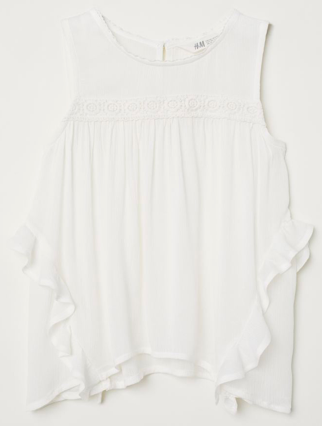 

Блузка H&M 0559061-7 ШФ 164 см Белая