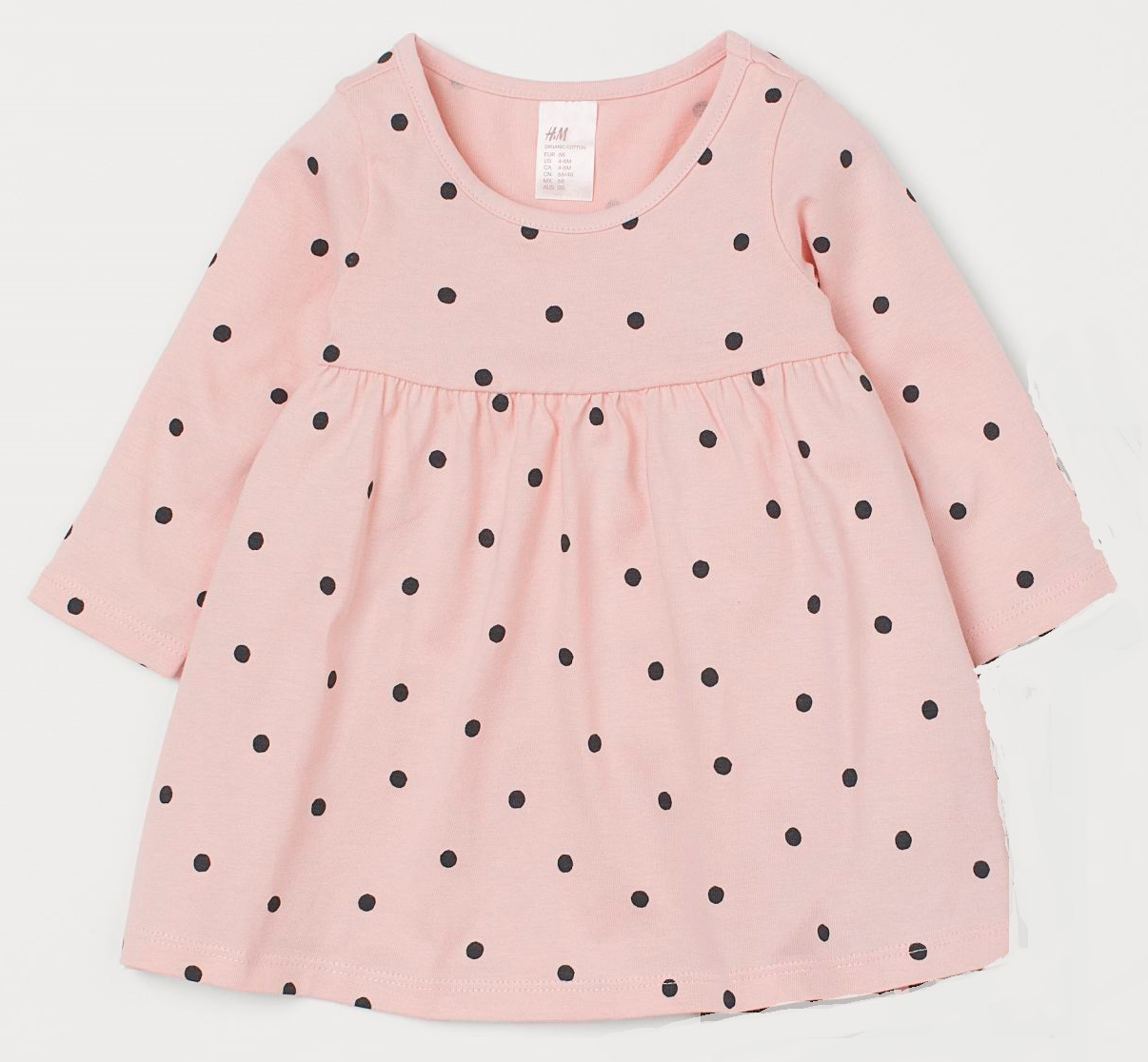 

Платье с длинными рукавами H&M 0593446-1 50 см Розовое