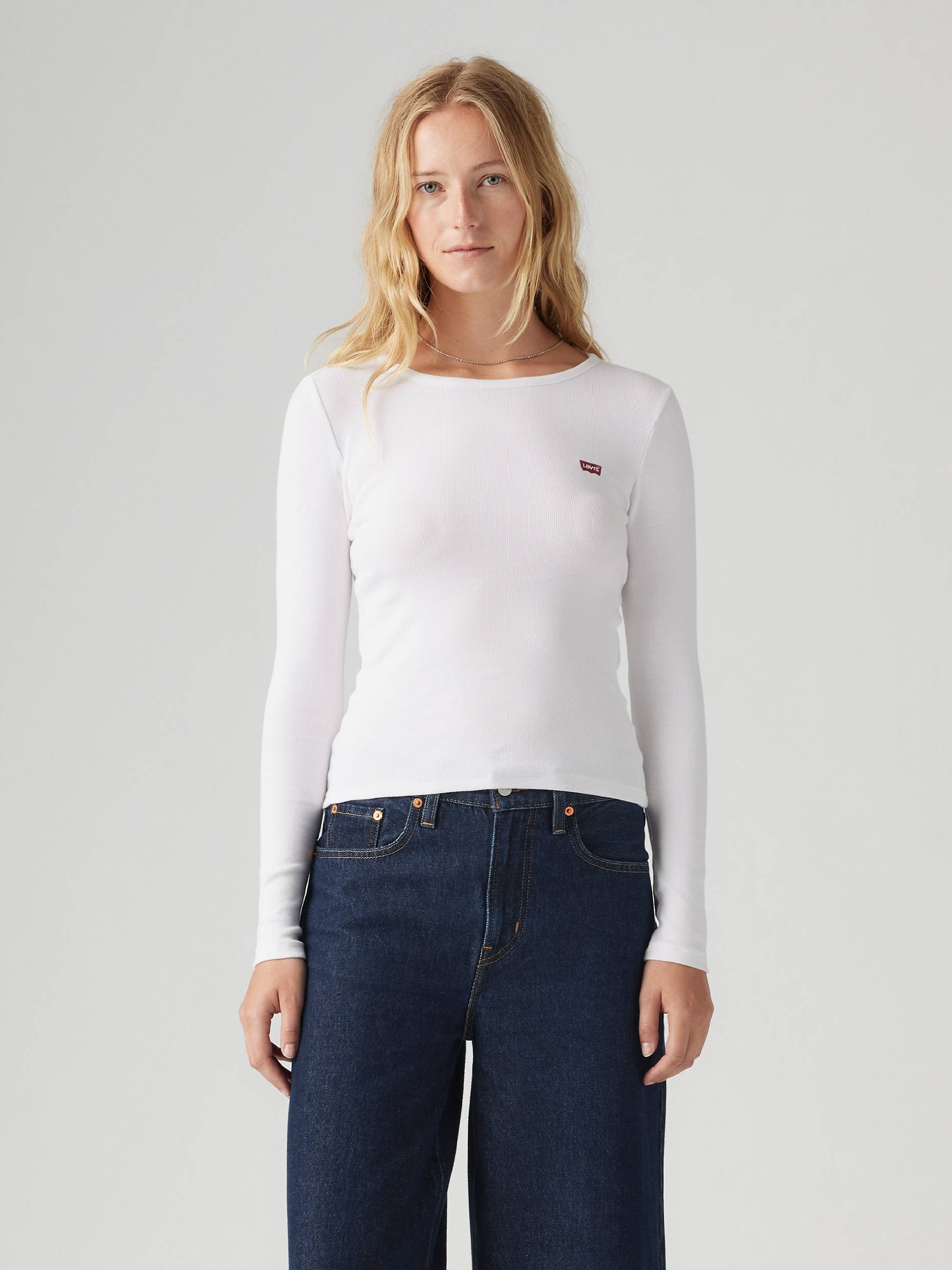 Акція на Лонгслів довгий жіночий Levi`s 264161838 XL Білий від Rozetka
