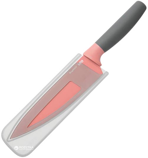 Акція на Кухонный нож BergHOFF Leo Поварской с покрытием 190 мм в чехле Розовый (3950111) від Rozetka UA