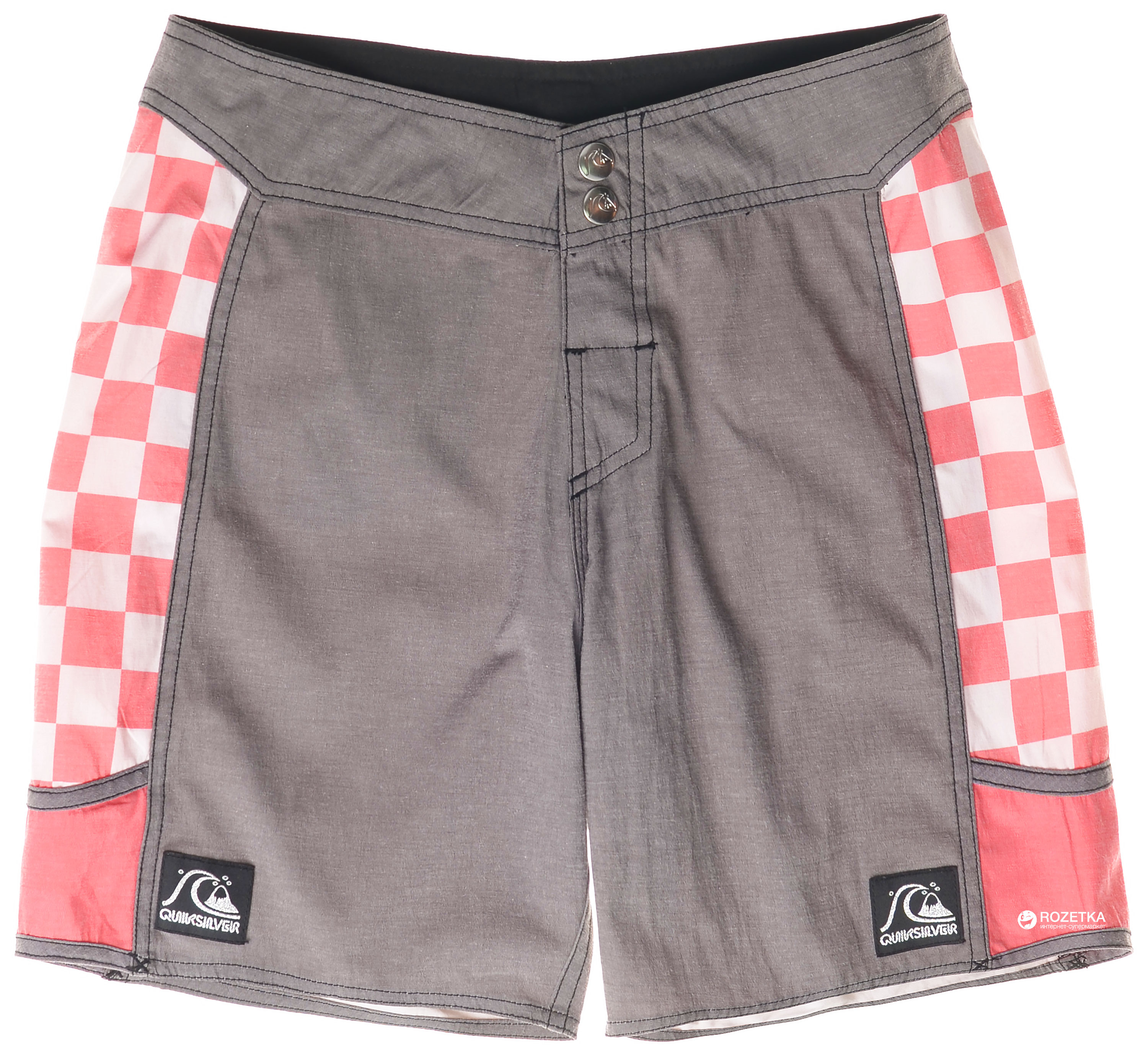 

Шорты пляжные Quiksilver KRMBS334-ABFF 28 Серые-розовые-белые