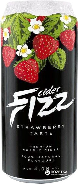 Акция на Упаковка сидра Fizz Strawberry 4% 0.5 л x 24 банки (4740098079316) от Rozetka UA