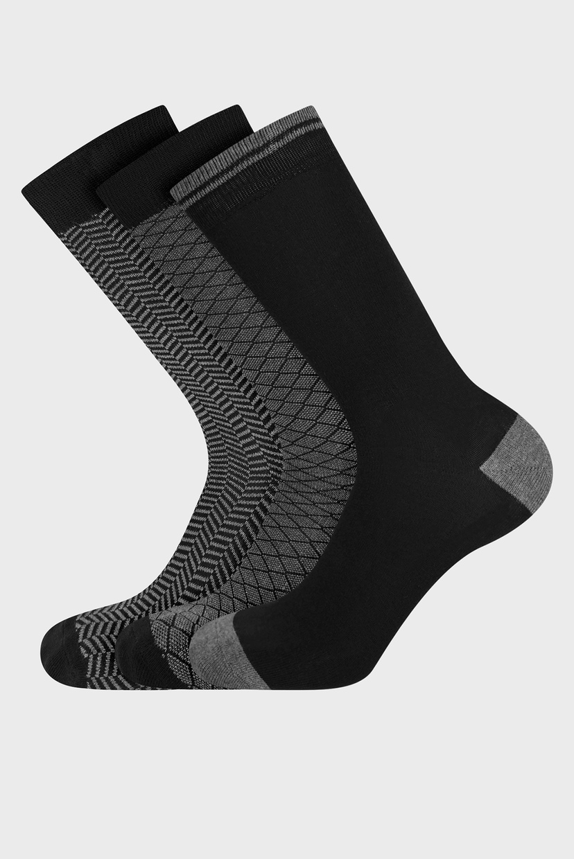 

Мужские хлопковые носки (3 пары) Oodji 40-43 7O233003T3/47469/2919J