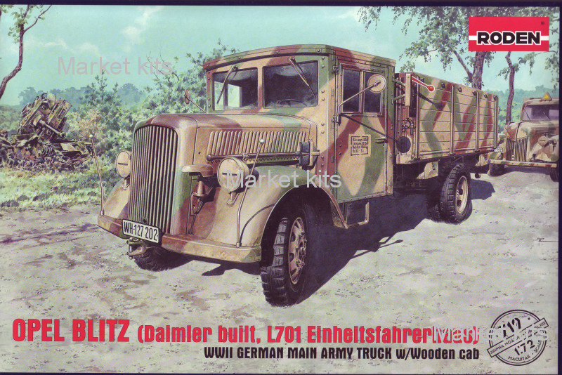 

Бортовой грузовик Opel Blitz (Daimler built, L701 Einheitsfahrerhaus) 1:72 RODEN (RN719)