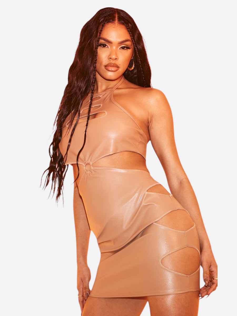 Акція на Сукня коротка літня жіноча Pretty Little Thing GD-00187215 6 Коричнева від Rozetka